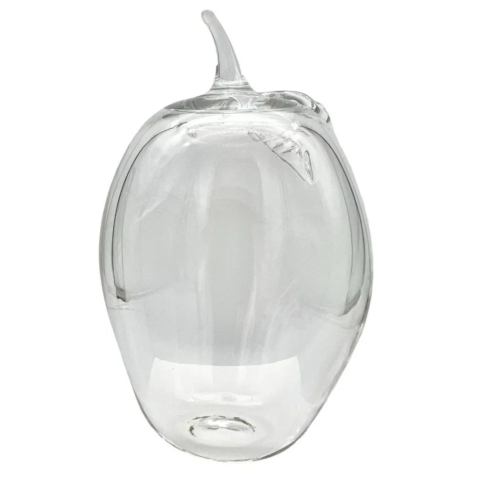 Apple Décor Paper Weight Desk Trinket 4 x 3 Clear Glass